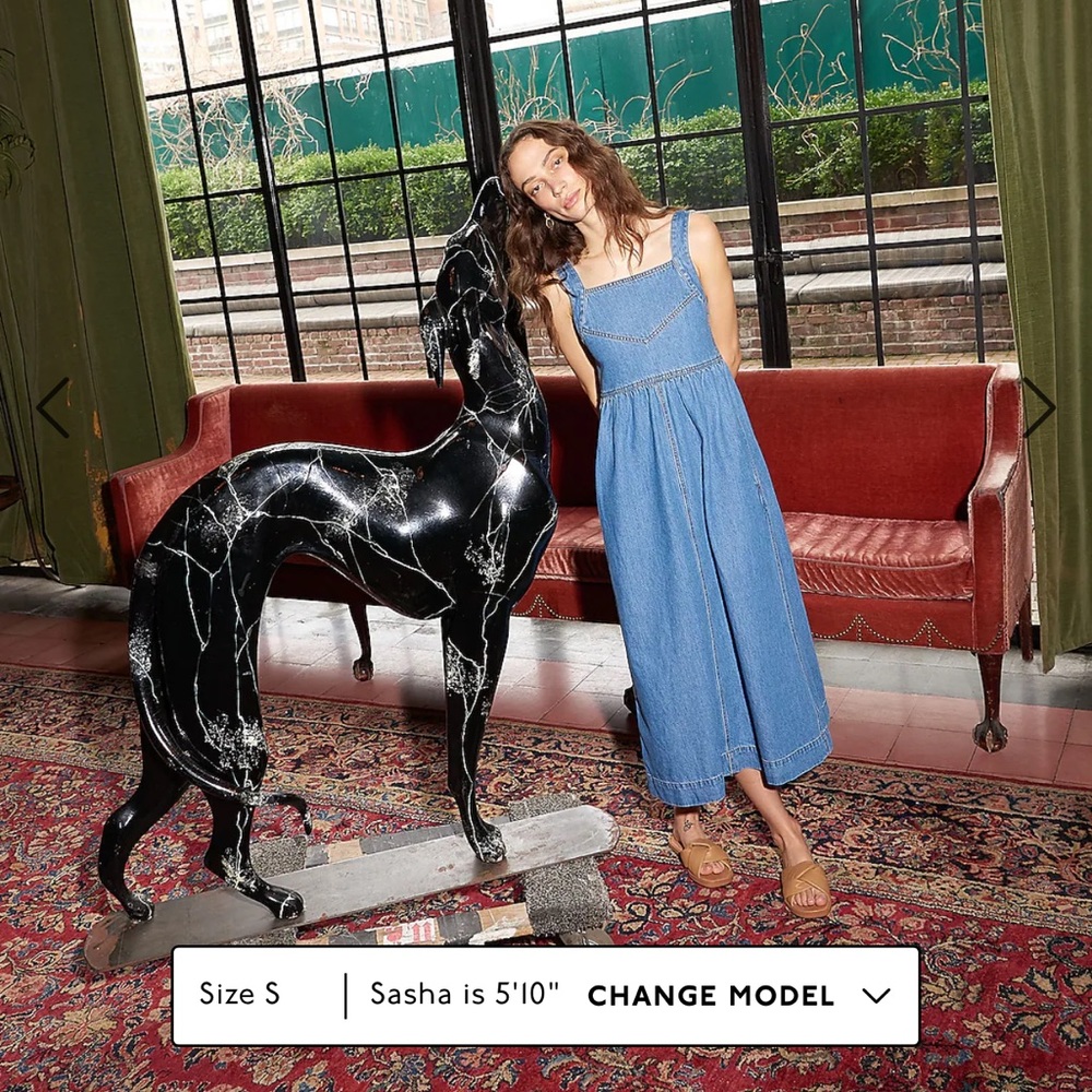 Denim Apron Midi Dress in Clemons Wash